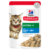 HILL'S SCIENCE PLAN Aliment Humide Chat Sauce au Poisson de Mer Chaton   - sachet repas 85G
